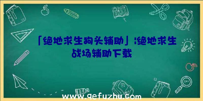 「绝地求生狗头辅助」|绝地求生战场辅助下载